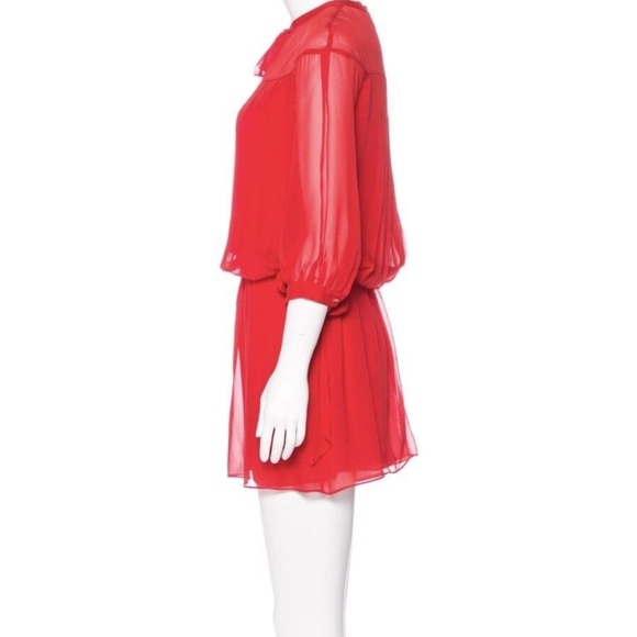 Diane Von Furstenberg | DVF Desma Keyhole Dress Silk Size 2 Red - Picture 4 of 9